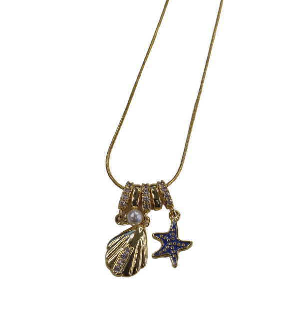 Blue star charm necklace