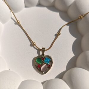 Multi coloured heart necklace
