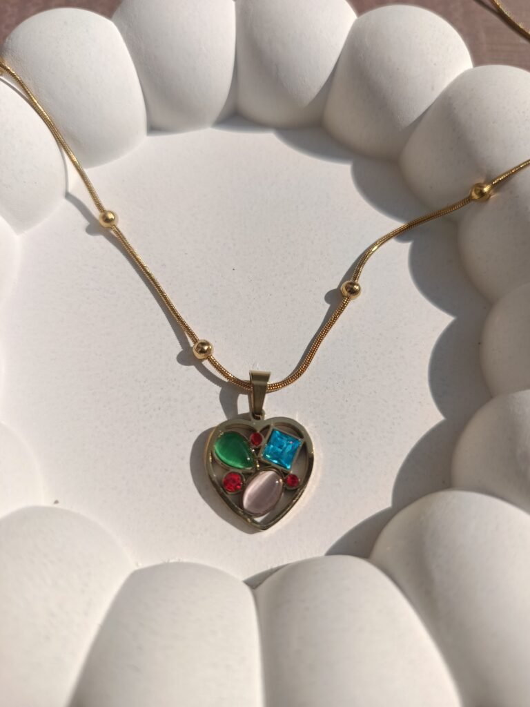 Multi coloured heart necklace