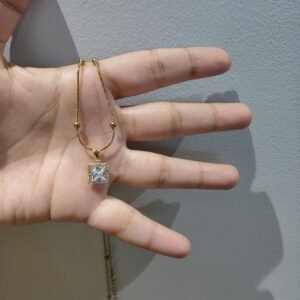 White Square Pendant Necklace