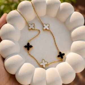 Black and White Star Necklace