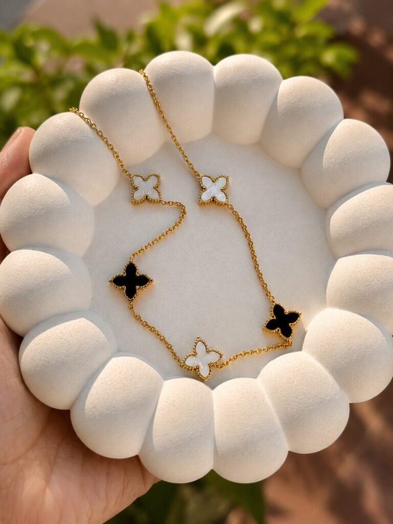 Black and White Star Necklace