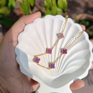 Small Purple Clover Bracelet