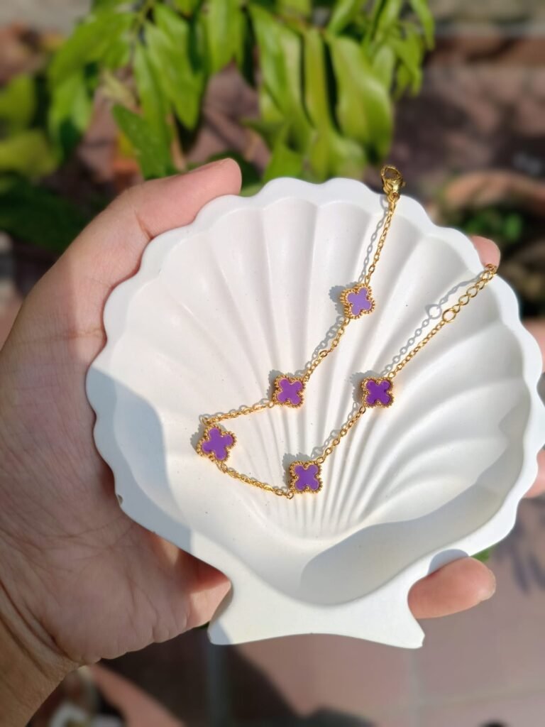 Small Purple Clover Bracelet